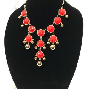 Red/gold bubble necklace